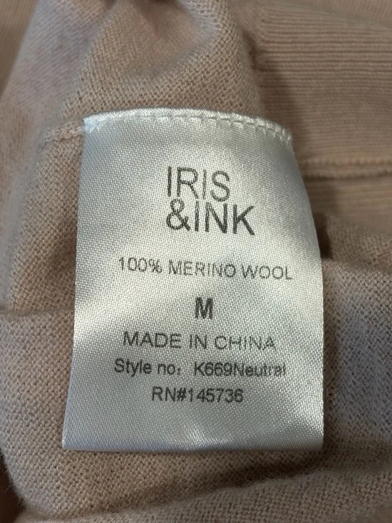 Iris & Ink fine Merino wool Collared Cardigan, nude, M, EUC - Picture 9 of 10